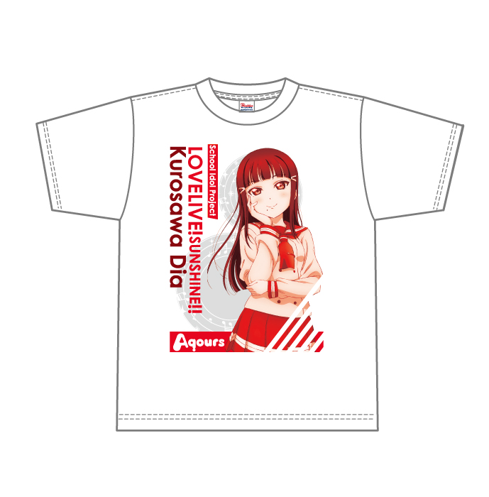 ラブライブ!　サンシャイン!!　ホワイトTシャツ　黒澤ダイヤ Mサイズ