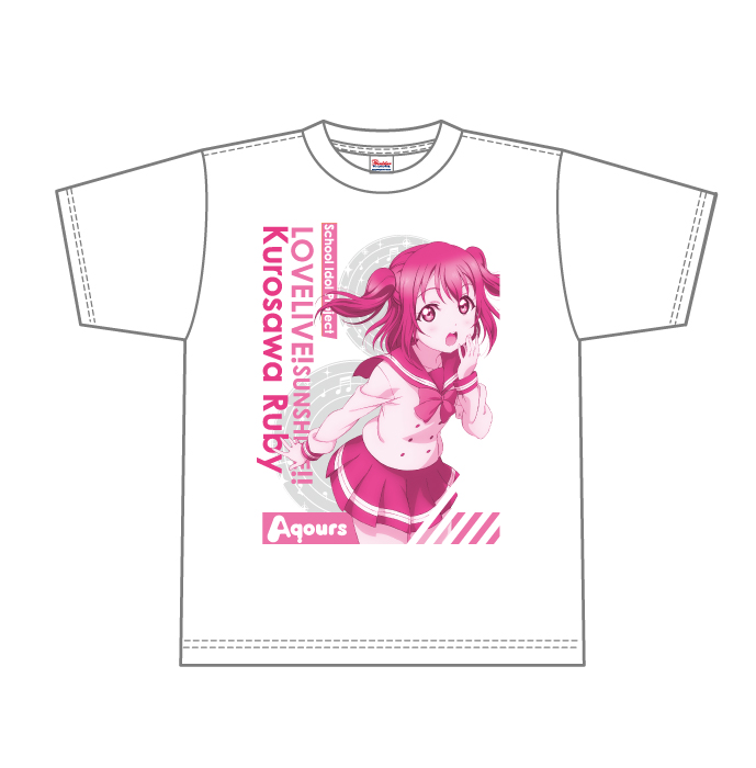 ラブライブ!　サンシャイン!!　ホワイトTシャツ　黒澤ルビィ Mサイズ